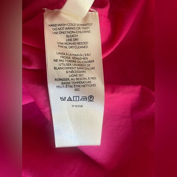 Anthropologie Womens Embroidered Peasant Blouse Top Size S Magenta Long Sleeve - Picture 11 of 14